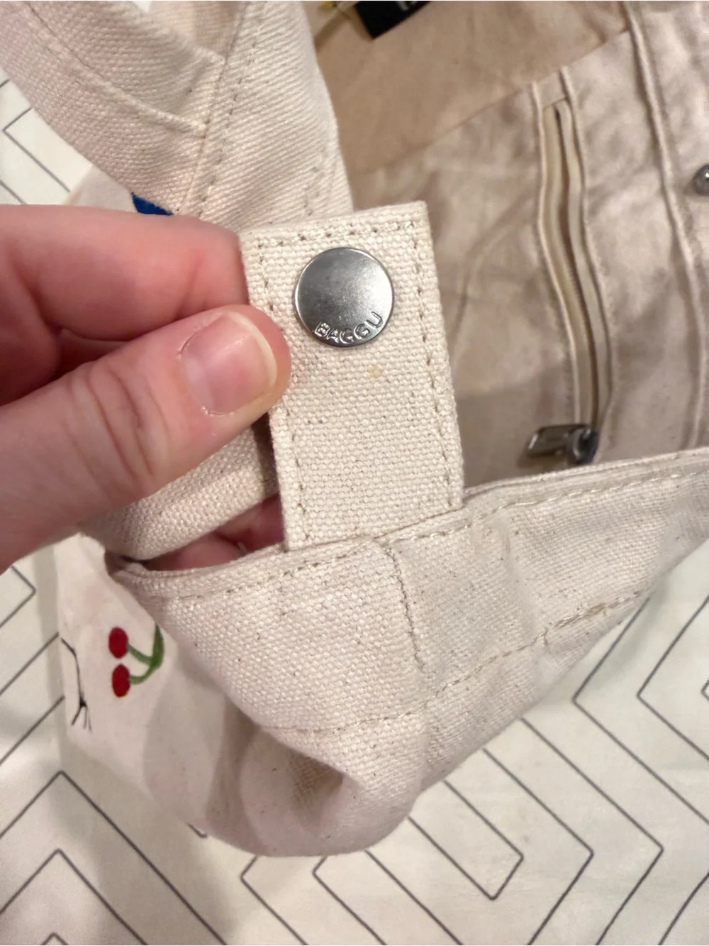 Baggu x Jessica Williams Canvas Embroidered Tote Bag